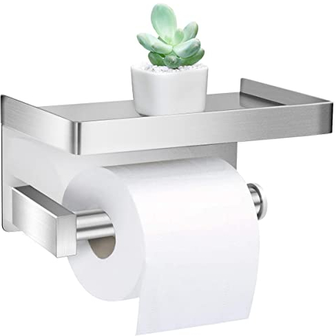 Lelan Toilettenpapierhalter, Material des Edelstahls SUS304 Toilettenpapierhalter für Badezimmer, Küche, Toilette (Silber)
