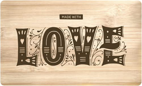 Tassenbrennerei Frühstücksbrettchen mit Spruch - Made with Love - Echtholz Made in Germany - Geschenk für Freundin, Freund