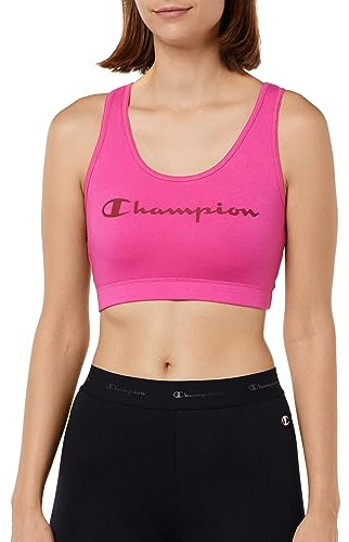 Champion Athletic C-Sport W – Jersey elástico de algodón Sujetador Deportivo, Fucsia, M para Mujer