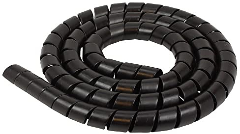 cyclingcolors Gaine spiralée Noire Flexible Souple Protection câble électrique Spirale Plastique TV télé Ordinateur USB Faisceau Manchon (diamètre 12mm, Longueur 1m)