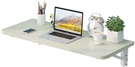 Klapptisch zur Wandmontage Wand-Klapptisch Kleiner Herunterklappbarer Esstisch Werkbank-Schreibtisch Arbeiten Lesen und als Ablage(Size:110X40cm/43.3X15.7in,Color:Weißer Ahorn)