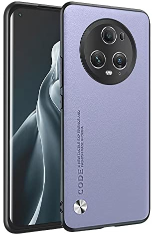 HONLEN Hülle für Honor Magic5 Pro 5G (6.81 Inches) Business Telefonhülle aus Leder mit Rückseite, Helles Lila
