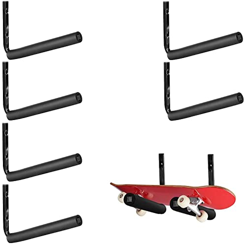 Skateboard-Wandhalterung, Aufbewahrungsregal, Skateboard-Garage, Display-Organizer, Skateboard-Aufbewahrungshalter für Snowboards, Roller, Longboards (15 x 25 cm/6 Stück)