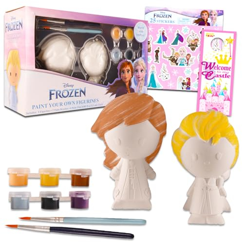 Disney Frozen Malen Sie Ihre eigenen Figuren Set – Bündel mit DIY-Malset mit Frozen Plus Aufklebern und mehr | Malen Sie Ihre eigenen Frozen Figuren