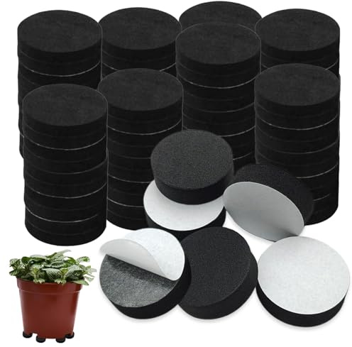 EUPSIIU 80 Pièces Pied Pot de Fleur Invisible, Auto-adhésif Rond Pied en Eva De Pot pour Jardin Pot de Plantes, Antiderapant Pied Pot de Patin pour Surélever Les Plantes Intérieur Extérieur
