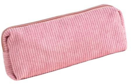 Zueyen Federmäppchen Aesthetic, Mäppchen Cord-Stoff, Kleine Make Up Tasche, Pencil Case Schulmäppchen Für Mädchen Jungen Teenager Schule, Büro (Bohnenpastenpulver)