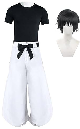 Zhongkaihua JJK Costume Fushiguro Toji Cosplay Outfits Manica Corta Top e Pantaloni Completi Halloween Personaggi Anime Giapponesi Cosplay Costume per Uomo