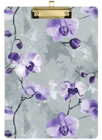 Aesthetic Orchid Grey Ordner mit Klemmbrett, A4, 31,8 x 22,9 cm, Menü-Klemmbretter mit niedrigem Profil-Clip für LKW-Fahrer, Bürobedarf