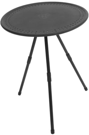 Kleiner Campingtisch Runder Klapptisch Schwarz, 20kg, Abs Kohlenstoffstahl | Tragbar und Kompakt, Verstärkte Stabile Struktur, Dicke Platte für Festivals und Picknicks