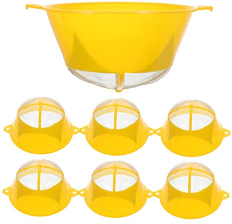 Operitacx 10pcs Yellow Plastic Paint Strainer Mesh Reusable Paint Strainer for Water Based Oil Filter Impurities and Remove Clumps for Hobby and House Use