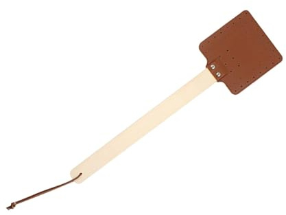 Swatters de vuelo de olas prácticas y flexibles con cabeza de cuero grueso y mango de madera fuerte para uso multifuncional de casetas de insectos