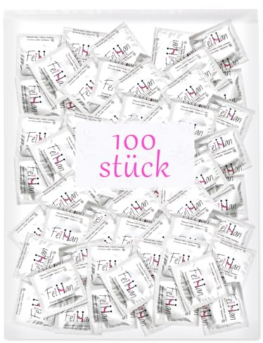 Préservatifs pour hommes - Pack de 100 pièces - Sensation naturelle - Préservatifs extra fins pour des sensations intenses pendant les rapports sexuels - 53 mm de large - Préservatif pour hommes