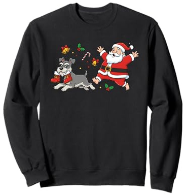Miniature Schnauzer Santa Claus Boots Christmas Womens Mens Sweatshirt
