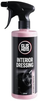 Glismoto Satin Finish Interior Dressing 500ml, Cleans,restores & Protects Car Interiors, Plastic & Rubber Care, Non-Greasy, Antistatic, Dashboard & trim Dressing, Fresh Car Fragrance