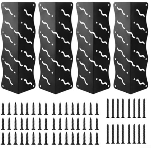 Yuanpgky Raised Garden Bed Corner Bracket 11 x 3 x 3 for 20-24 Beds, Carbon Steel Rust-Resistant Brackets with Screws for Easy Assembly, Stackable Design for(4pcs)
