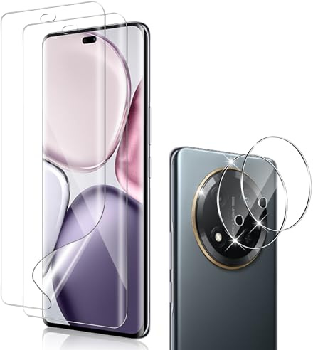 Holilo [2+2 Piezas Para Honor magic 7 lite 5G TPU Flexible Protector de Pantalla + Protector cámara Cristal Templado,9H Dureza HD Vidrio Templado Anti-Arañazos Sin Burbujas Glass