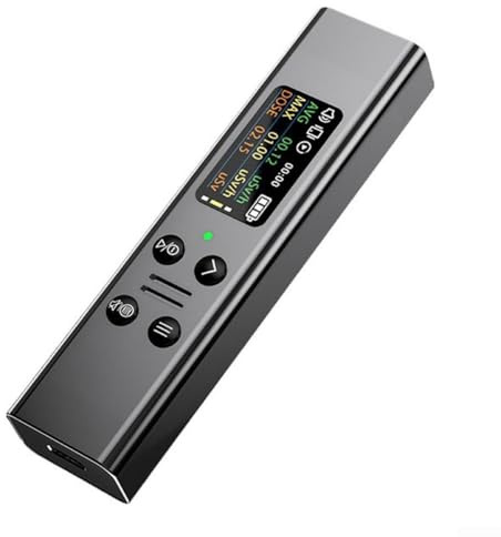 GLFLOW Dosimetro personale per radiazioni con tubo Geiger-Muller, ricaricabile tramite tipo C, durata 15-24h, per rilevamento gamma beta a raggi X, grigio/rosso (grigio)