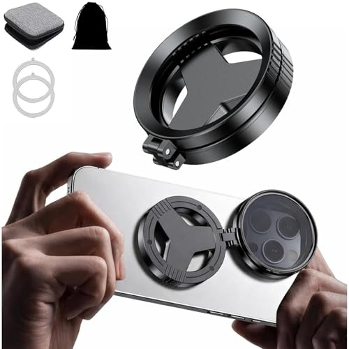 Anti-Glare Magnetic Phone Filter, 52mm CPL + Star & Polarizing Camera Filter, HD Foldable Portable Magnetic Lens Attachment for iPhone, Samsung & Android (1)