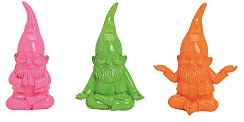 Geschenkestadl Gartenzwerge 3 er Set Bunte Yoga Zwerge 15 x 10 x 19 cm Figuren für Haus und Garten