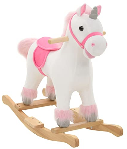 vidaXL Schaukeltier Einhorn Plüsch Schaukelpferd Schaukelspielzeug Kinder Baby