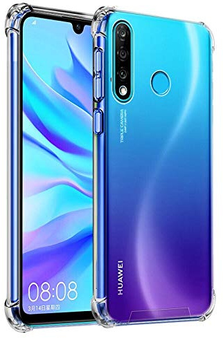 Hually Hülle für Huawei P30 Lite, Ultra Dünn Transparent Weiche Silikon TPU Handyhülle, Anti-Gelb Crystal Clear Silikonhülle, Anti-Scratch Schutzhülle, Durchsichtige Case Cover für nova 4e Hülle