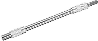 sourcing map Flexible Extension Screwdriver Bit Holder Magnetic Extention Hex Shaft Screw Drill Connection Tip,11.8-inch Flex Shaft,1/4''-Hex Drill