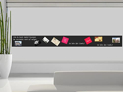 Mehrzwecktafel magnetisch & selbstklebend | 60cm | 15 Größen l schwarz l Kreidetafel l Wandtafel Magnet Tafel l inkl. Kreidestift + 10 Magnete (60x300cm)