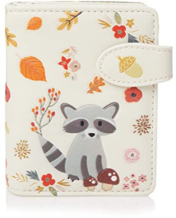 Shag Wear ® Portemonnaie Geldbörse Damen Geldbeutel Mädchen Bifold Mehrfarbig Portmonee Designs: (Waschbär/Raccoon)
