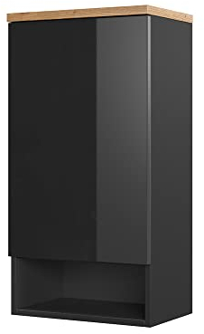 Vicco Badschrank Anthrazit Eden 40x78x27 cm - hängender Badezimmerschrank, Viel Stauraum für Badutensilien