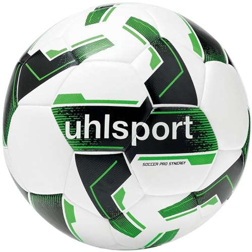 uhlsport Pro Synergy Balle Unisexe Ballon de Football pour Le Jeu et l'entraînement, Blanc/Noir/Vert Fluo, 3