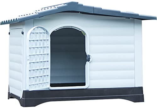 Hundehütte für Hunde Outdoor wasserdichte große Hundehaus für den Innenbereich, Kühle und atmungsaktive Hundevilla für Gartenrasen, Seitentür (Color : Blue, S : 111 * 84 * 80cm)