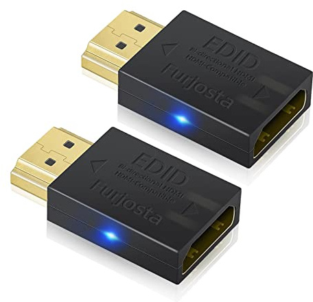 Mini 4K HDMI EDID Emulator Passthrough Adapter Kupplung HDMI Dummy Stecker für Computer Multi-Display Setup Monitor Projektor Video Splitter Switch KVM Extender AV Receiver 3840x2160@60Hz 2P