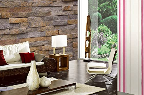 Vlies Fototapete WAND MIT STEINFLIESEN 375 x 250 cm (inkl. Kleister) - Vlies Tapete, Wandtapete, Wandbilder - Tapete für Wohnzimmer Schlafzimmer, Büro, Küche - Montagefertig