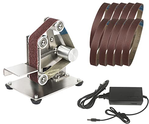 Mini levigatrice a nastro per la lavorazione del legno, levigatrice a nastro per lucidatura elettrica Coltello Apex Affilabordi Potere Micro levigatrici a nastro fai-da-te Velocità regolabile con 2