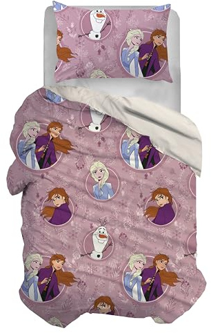 Hermet FZ02 100% Baumwolle Frozen Bettbezug-Set für Einzelbett, Rosa