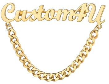 Supcare Brosche Damen Personalisierte Namensbrosche Anstecknadeln Kragen Pins Clip Custom Broschennadeln Anstecker Namenspin Sicherheitsnadeln Anzug Modeschmuck für Frauen Männer