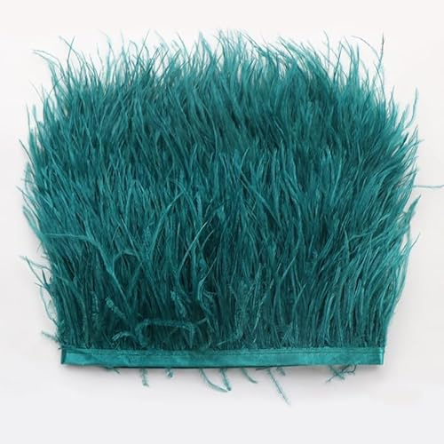 1 m strutsfjäder bård, 8–10 cm fluffig strutsfjäder fransar band gör-det-själv bukettfjäder satinband fransar för strutsfjäder hantverk kostymer dekoration grön #3