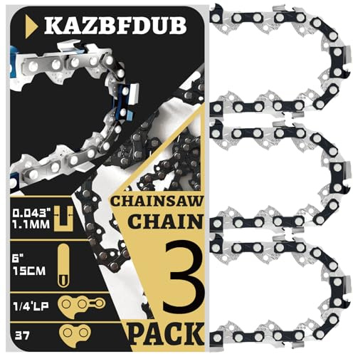 KAZBFDUB Sägeketten, Kettensägekette 1/4, 1,1 mm 37 gl 15 cm, 3 x 6 Paket Rückschlagsarme Kettensäge Kette, Ersatzkette für Kettensäge Passend für Fast Alle Kettensägen-Modelle intended for STIHL