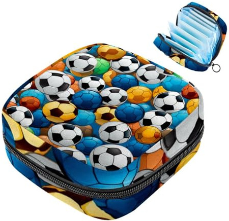 Damenbinden Aufbewahrungstasche für Damen, große Kapazität, Menstruationspad-Tasche, Fußball-313 Menstruationstaschen, Tampon-Sammeltasche, Geldbörse