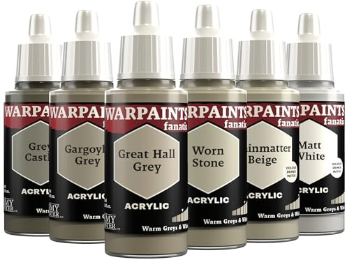 The Army Painter, Flexible Triad: Warm Greys & White, 6x18ml Acrylfarben | Warme Grautöne Hochwertiges Acryl-Miniatur-Hobby-Modellfarben-Set für D&D- und Warhammer 40K-Figuren