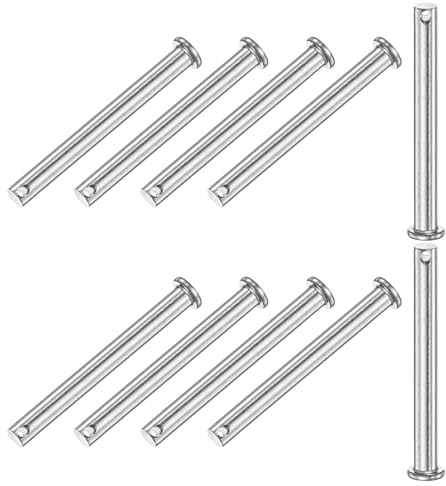 M METERXITY 10 Stück Einloch Klauenstifte, M8 x 90mm 304 Edelstahl Flachkopf Klauenstifte für mechanische Verbindungen/Lkw/Rasenmäher, Verbindungsstift Scharnier Wiederverwendbar