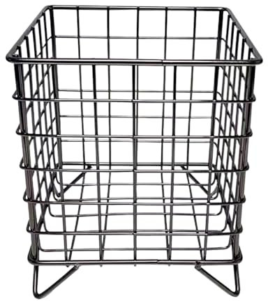 Panier de rangement en fil d'acier inoxydable, panier de rangement en métal de bureau - porte-panier pour dosettes de café résistant à l'humidité | boîte de rangement pour feuilles adhésives I