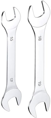 QUARKZMAN 2 Stück Doppel Maulschlüssel Set 16×17/18×19mm Metrisch Schraubenschlüssel Gabelschlüssel Superdünner Kleiner Flachkopf-Schlüssel Spiegelglanz Offener Ringschlüssel für Reparatur