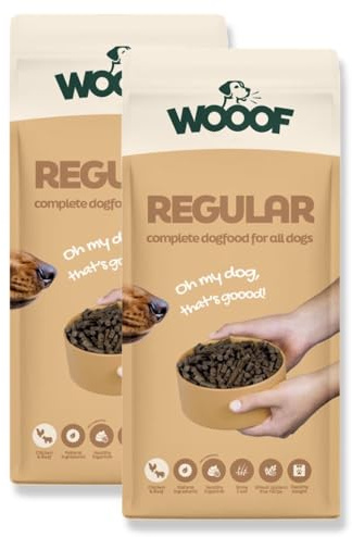 WOOOF Regular 36kg kaltgepresstes Hundefutter mit Rindfleisch | Trockenfutter, natürliche Zutaten, leicht verdaulich, ohne Weizengluten