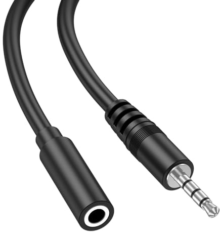 Zoye Audio Extension Cable, 3.5mm Male to Female Earphone Extension Cord, Stereo Aux Jack Cable, for Headphones, PC, Smartphones,Tablets (Black-1m)