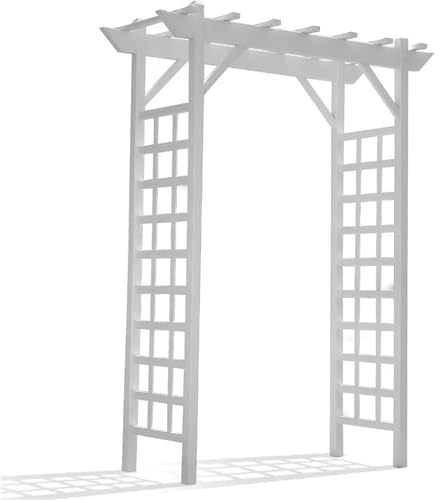 ZNTIHZ Arche de Jardin en PVC for Patio 64 x 85 Pouces, Cadre en Treillis extérieur décoratif ou Treillis for Plantes grimpantes, Blanc pour Jardin
