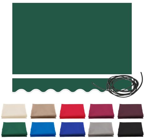 Tessuto di Ricambio per Tenda da Sole, Tendone Parasole in Tela 2/2,5/3/3,5/4/5/6/7m, Tela Tende da Sole per Balcone, Patio, Terrazzo, Esterno, Giardino(Verde,W365 x L300cm)