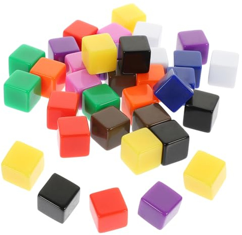 Mipcase 30 pezzi Dadi Vuoti in Plastica Quadrati Facce Leggeri e Resistenti per Giochi Didattica e Feste Dadi DIY Personalizzabili per Insegnanti