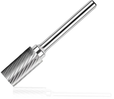 HASLED Hartmetallfräser, Metallfräser für Bohrmaschine - Fräsbohrer Metall - Wolframcarbid Fräser - Achslänge 6 mm, Länge 70 mm, Ø 12 mm, Frässtift aus Wolframkarbid für Eisen, Kupfer, Edelstahl