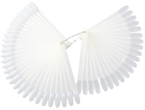 Carte Nuancier Ongles en Éventail 50 Couleurs Pvc Blanc, 2 Lots | Présentoir de Teintes pour Vernis, Pratique pour L’entraînement au Dessin, pour Salon de Pédicure